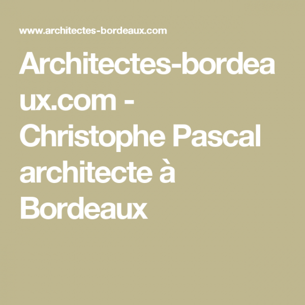 Architecte Christophe PASCAL