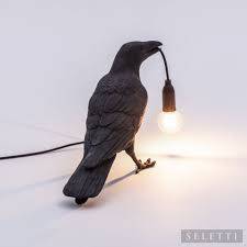 Bird Lamp Waiting black by MEGALUX33