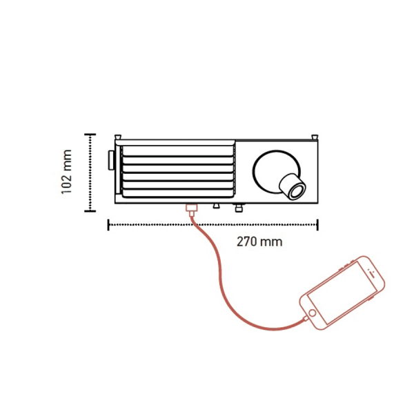 Dimensions applique BINY BEDSIDE by MEGALUX 33 Bordeaux