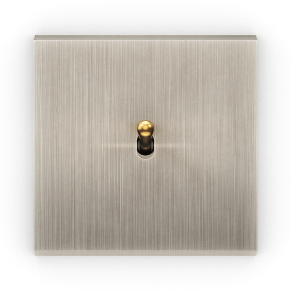 Interrupteur CONFIDENCE MODELEC en laiton finition acier brossé avec levier doré proposé par MEGALUX 33 Bordeaux