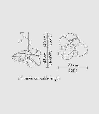 Dimensions suspension La Belle Etoile by MEGALUX33