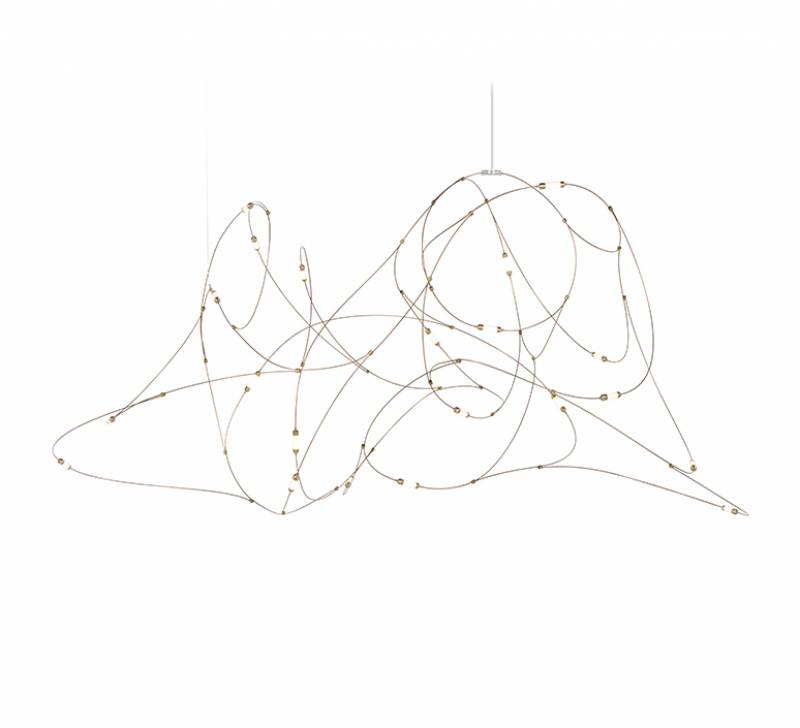 Suspension Flock of Light 21 MOOOI laiton bronze MEGALUX 33 Bordeaux