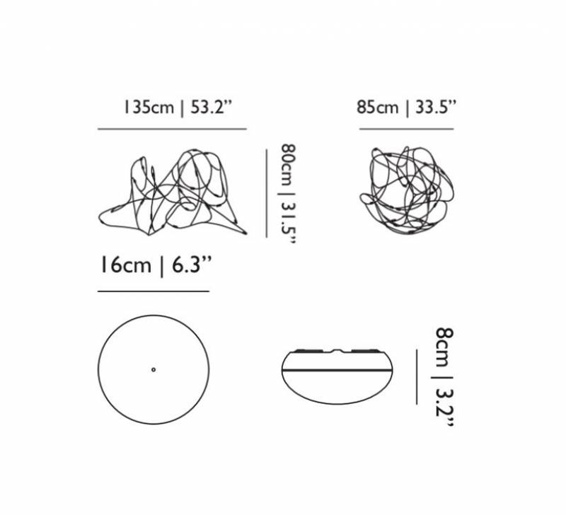 Dimensions suspension. Flock of Light 21 MOOOI by MEGALUX33 Bordeaux