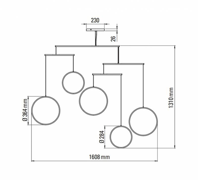 Dimensions suspension FOCUS x5 DCW Editions by MEGALUX33