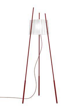 Lampadaire TYLA tiges rouges KUNDALINI MEGALUX33 BORDEAUX