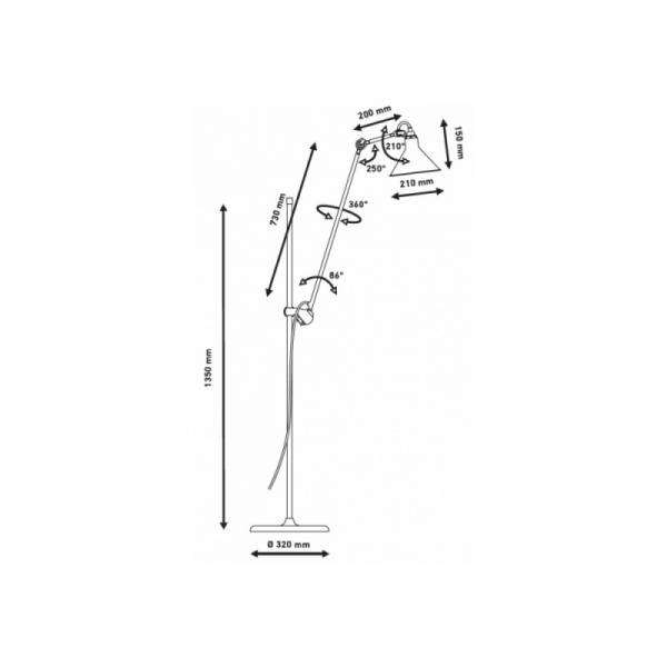 Dimensions lampadaire 215 GRAS by MEGALUX 33 Bordeaux