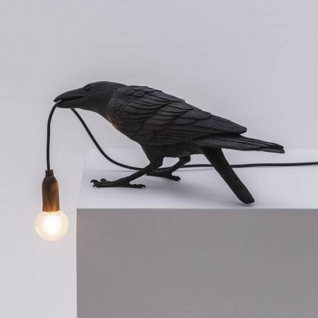 Bird Lamp Waiting black by MEGALUX33