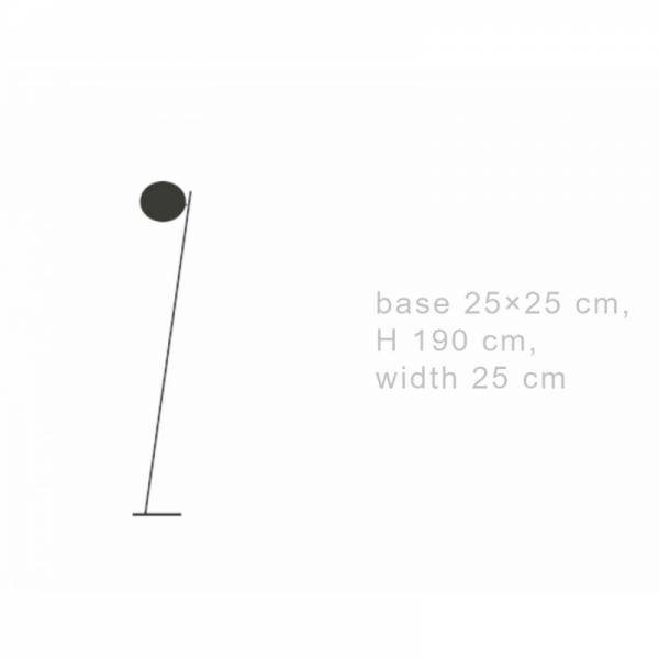 Dimension lampadaire LEDERAM F0 Catellani & Smith by MEGALUX33