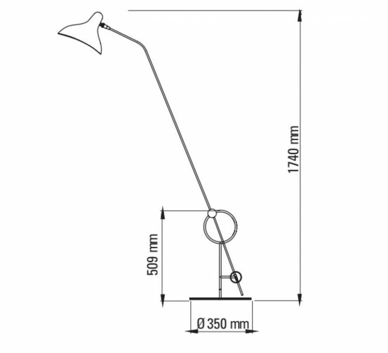 Lampadaire MANTIS BS8L DCW MEGALUX33 Bordeaux
