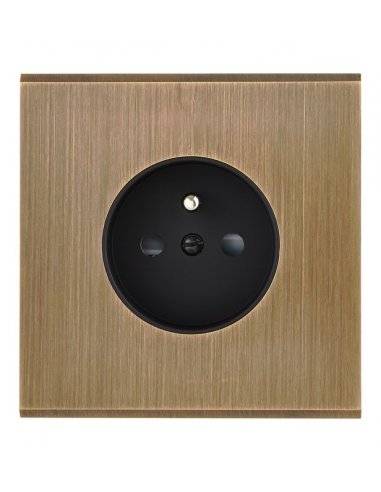 Prise de courant CONFIDENCE MODELEC en laiton finition vieux bronze avec puit noir proposé par MEGALUX 33 à Bordeaux et alentours