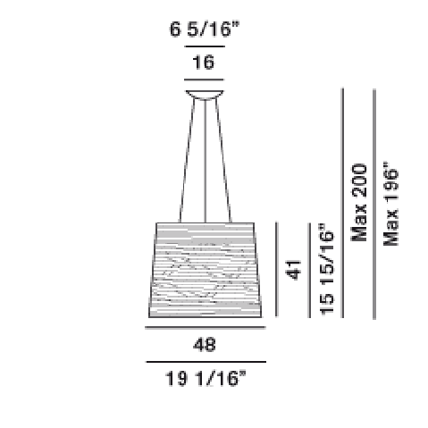 DIMENSIONS SUSPENSION TRESS FOSCARINI BY MEGALUX33