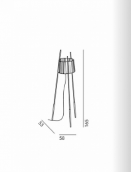 Dimensions lampadaire TYLA KUNDALINI MEGALUX33 BORDEAUX